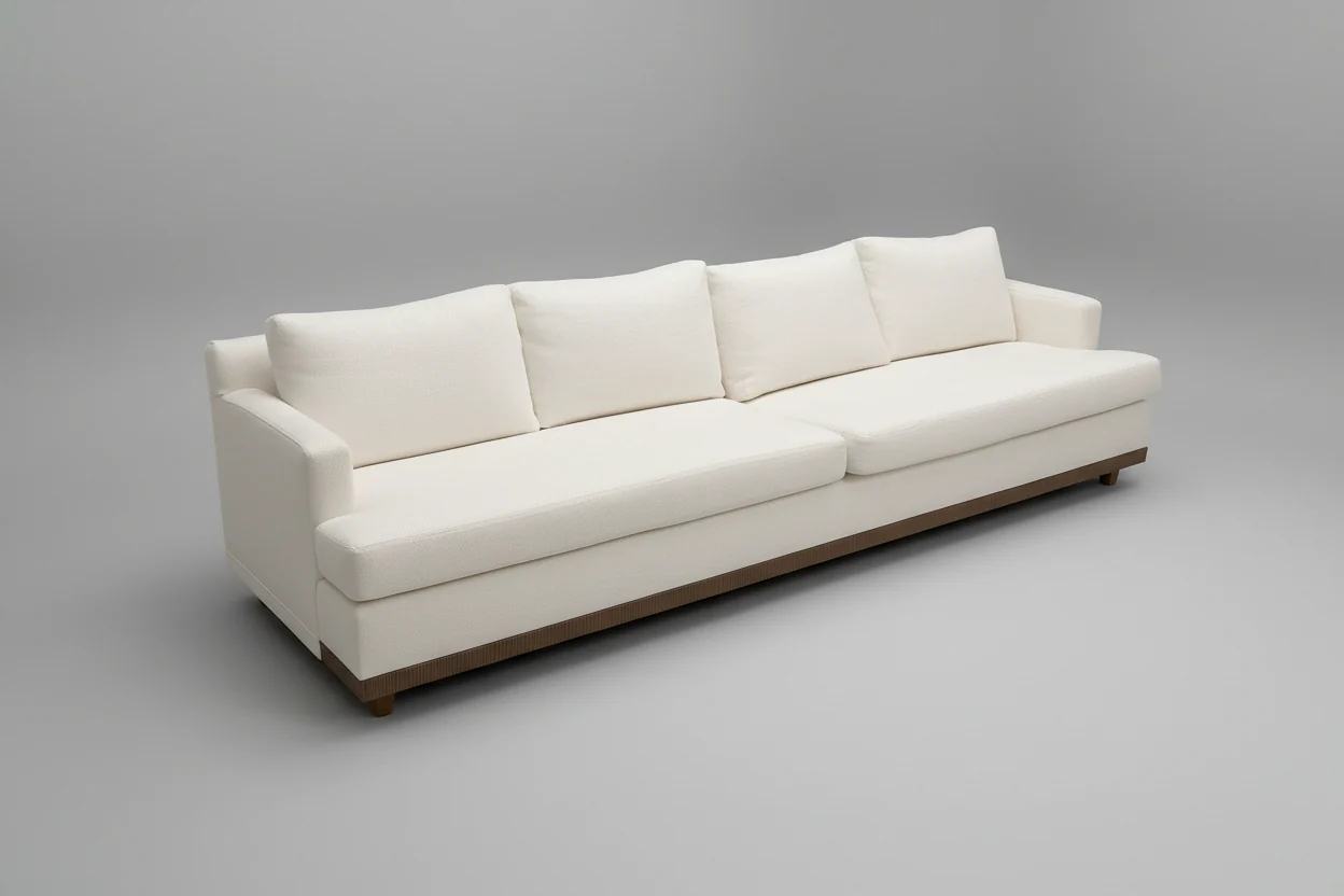 Baker White Two Cushion Sofa