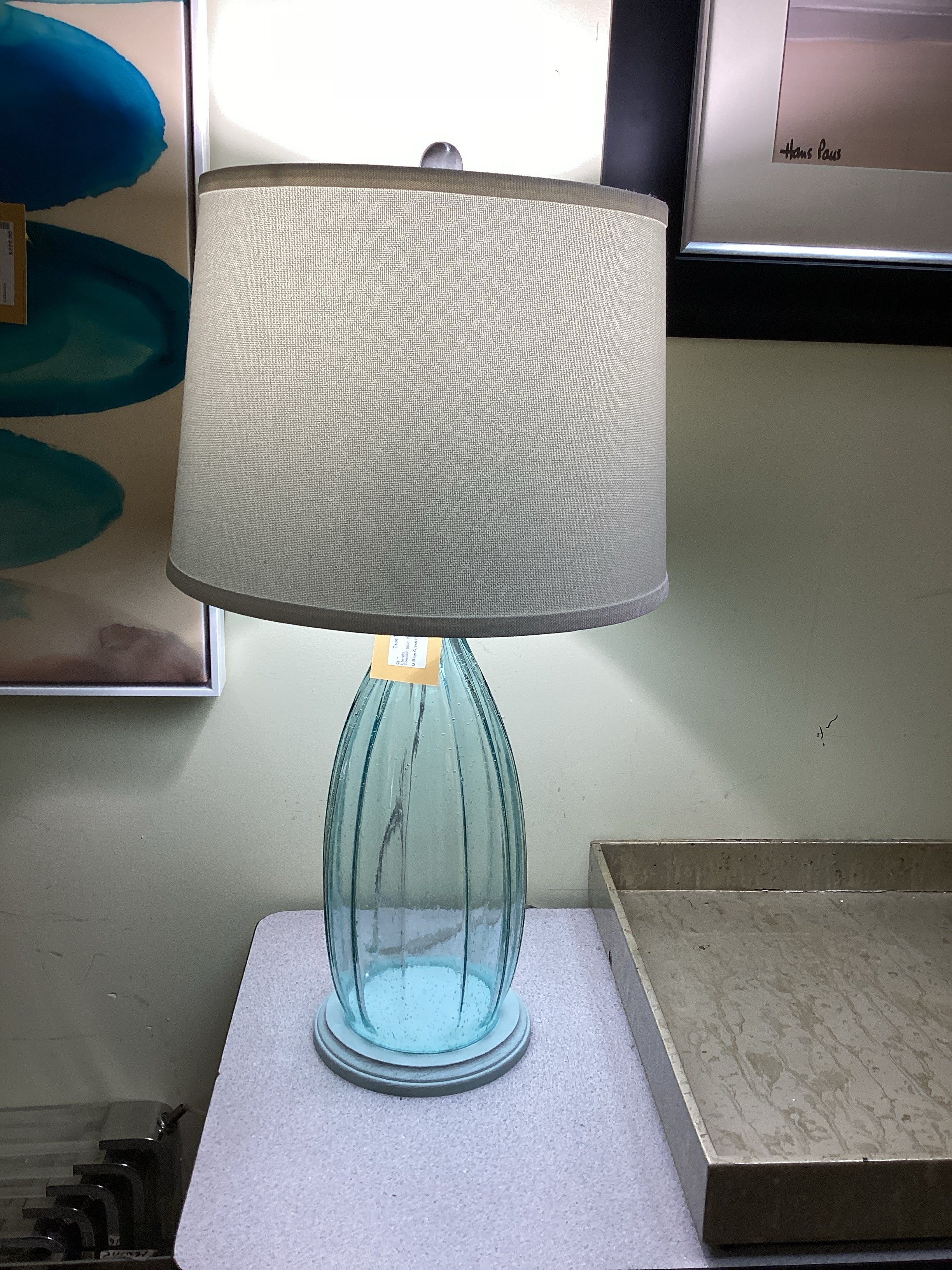 Blue Glass Coastal Lamp
