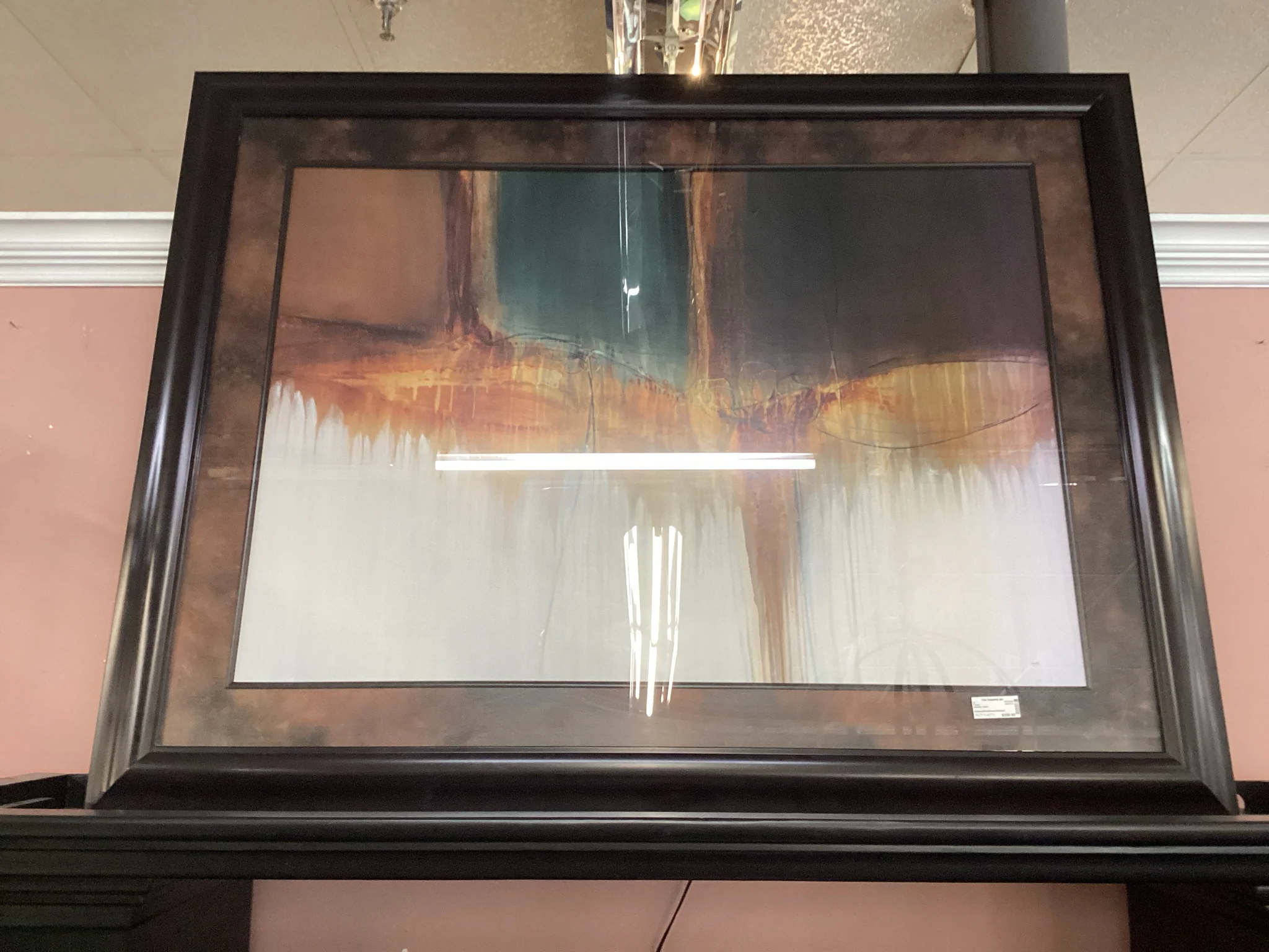 Brown Rust And Green Abstract Print