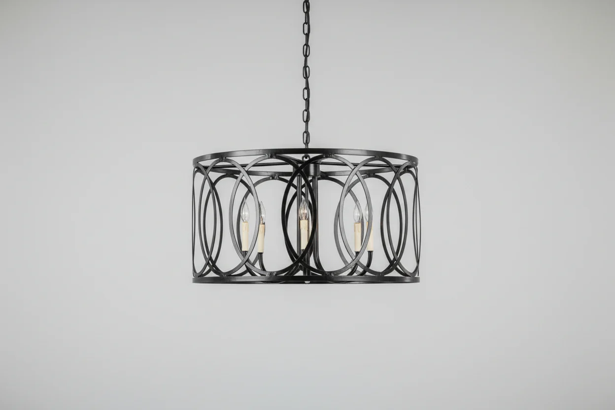 Chandelier 6-Light Industrial Style