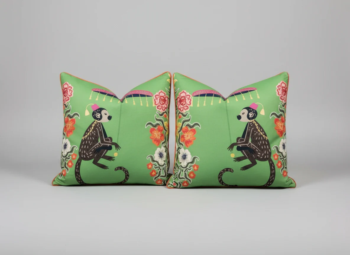 Dan Foley Monkey Pillows Pair