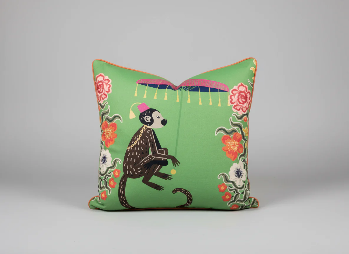 Dan Foley Monkey Pillows Pair - Image 2