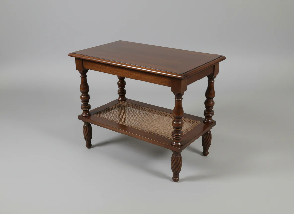 Dark Wood Two Tier Accent Table