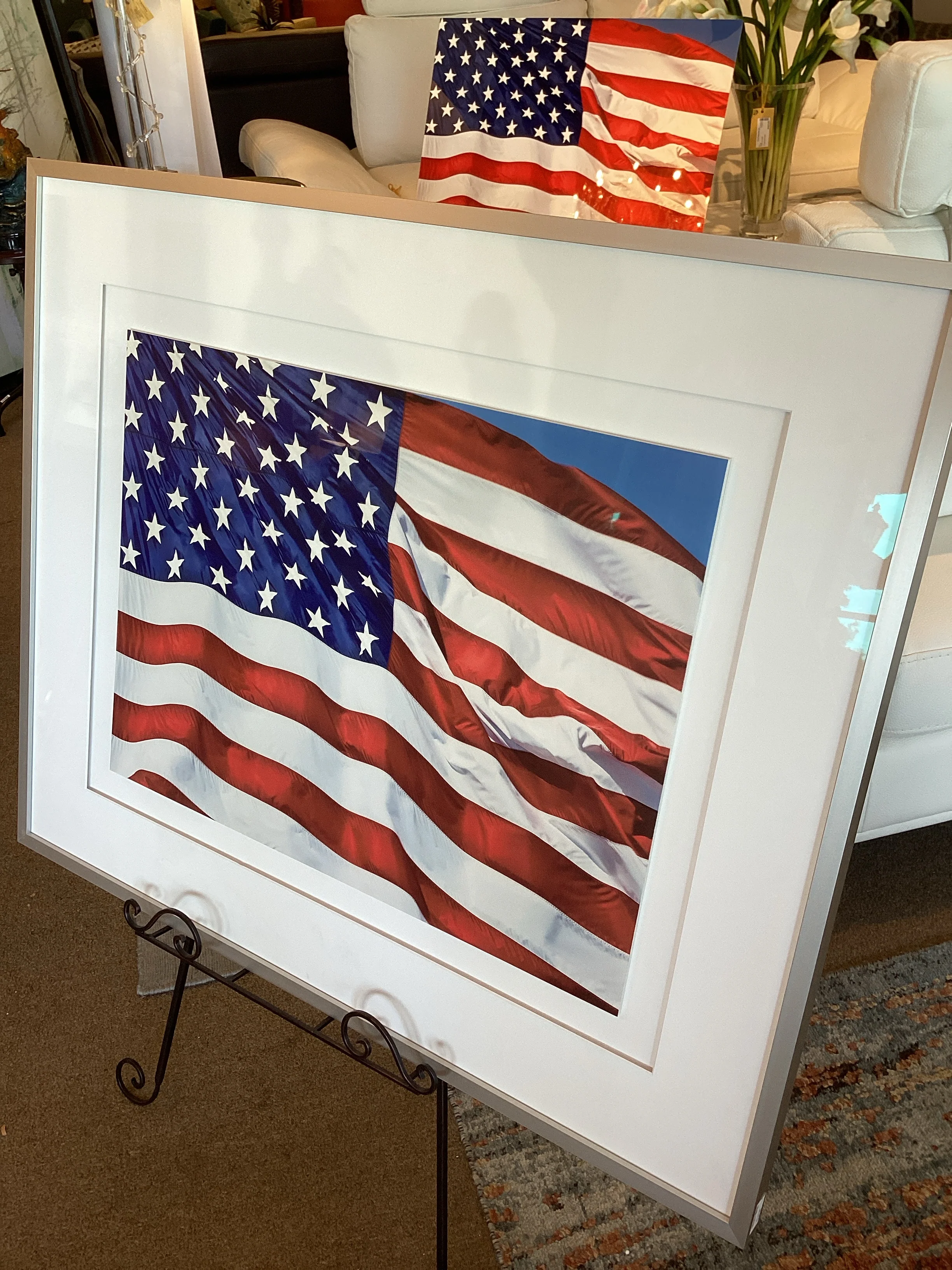 Framed Flag Print Silver Frame - Image 2