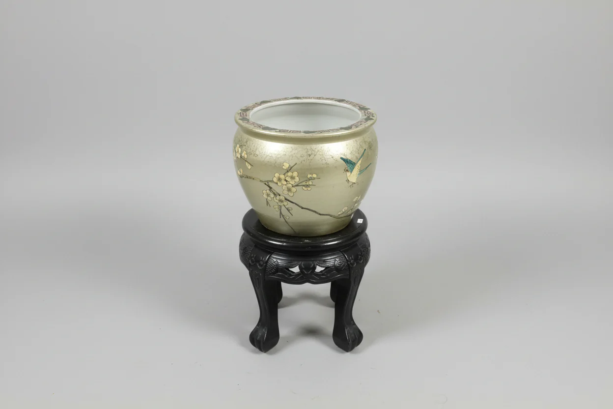 Gold Pot on Black Stand