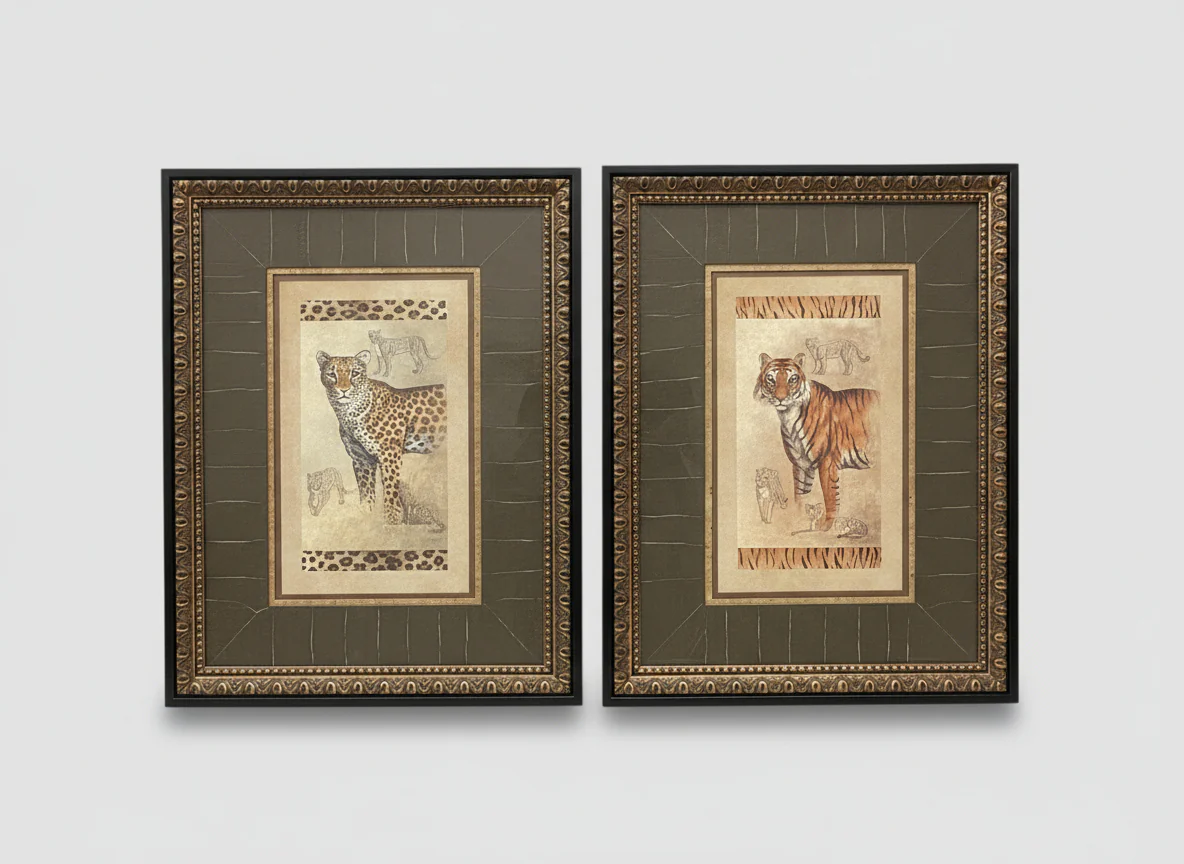 PAIR Framed Big Cat Prints