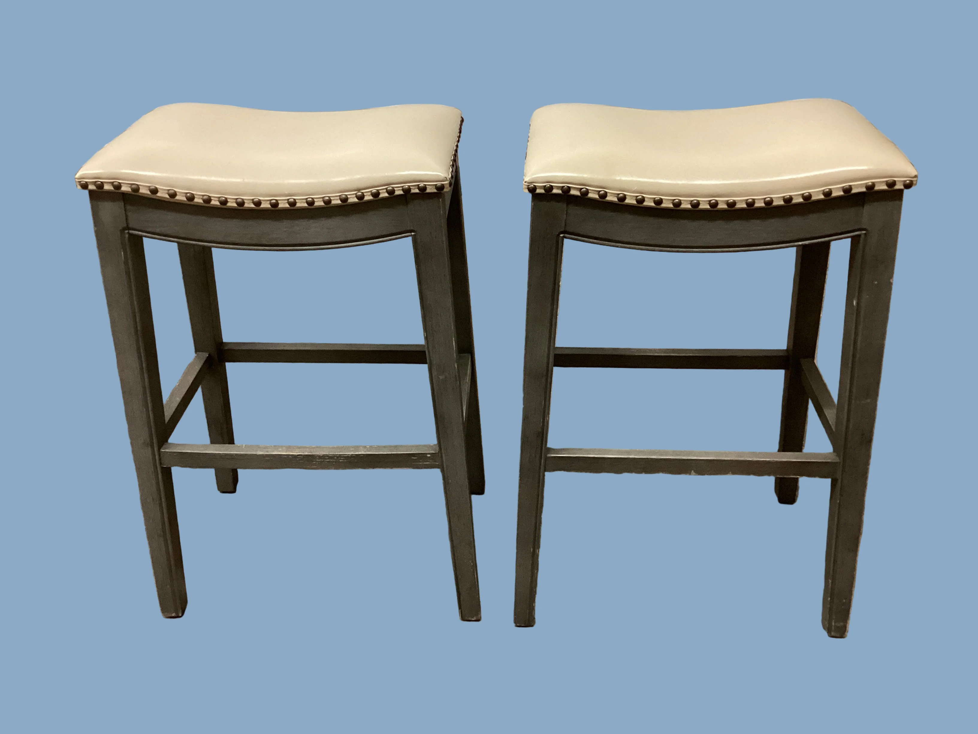 Pair Grey Counter Stools