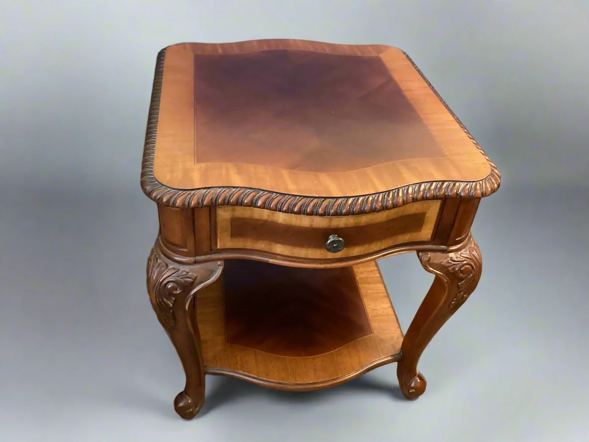 Pair One Drawer Two Tier Accent Tables