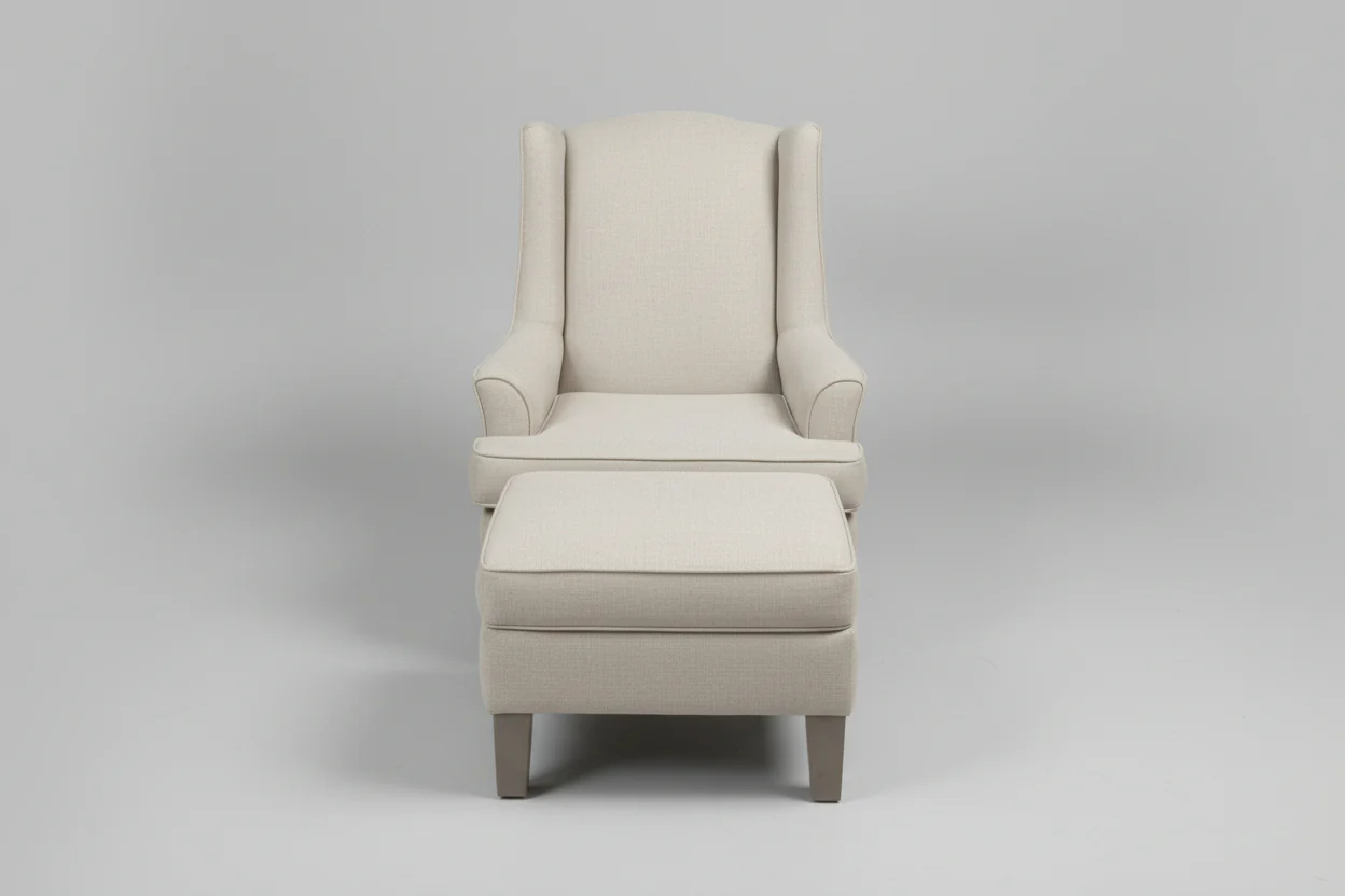 Set Grey Chair and Ottoman