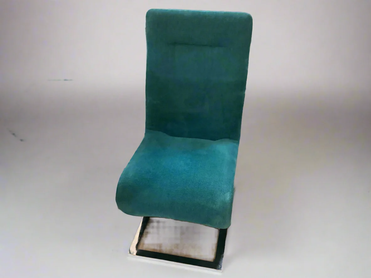 Teal Chrome Base Dining Chair