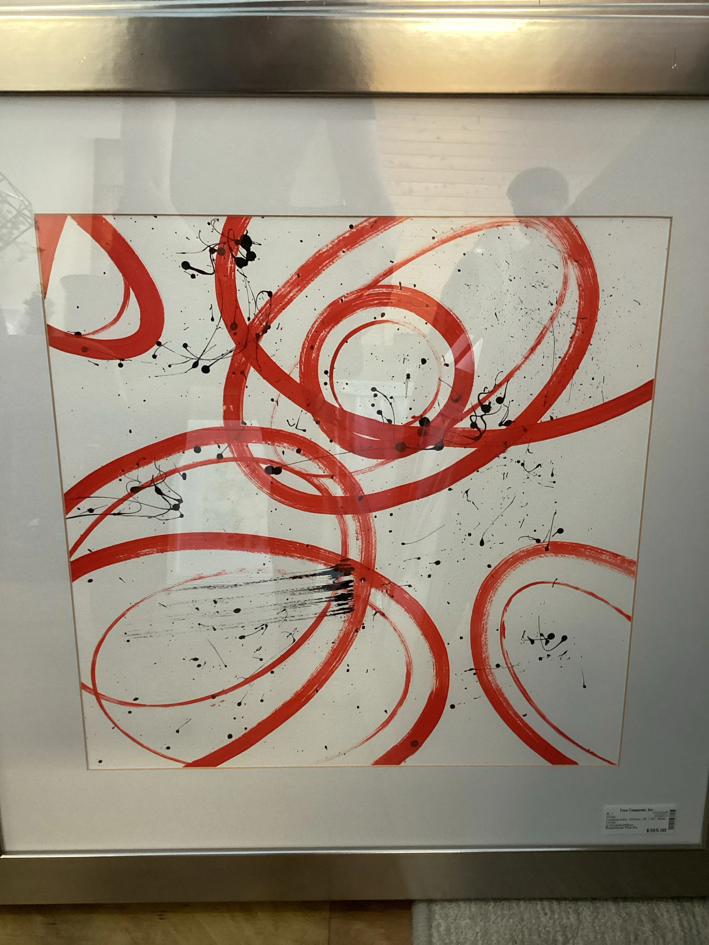 Square Abstract Circle Art Silver Frame - Image 2