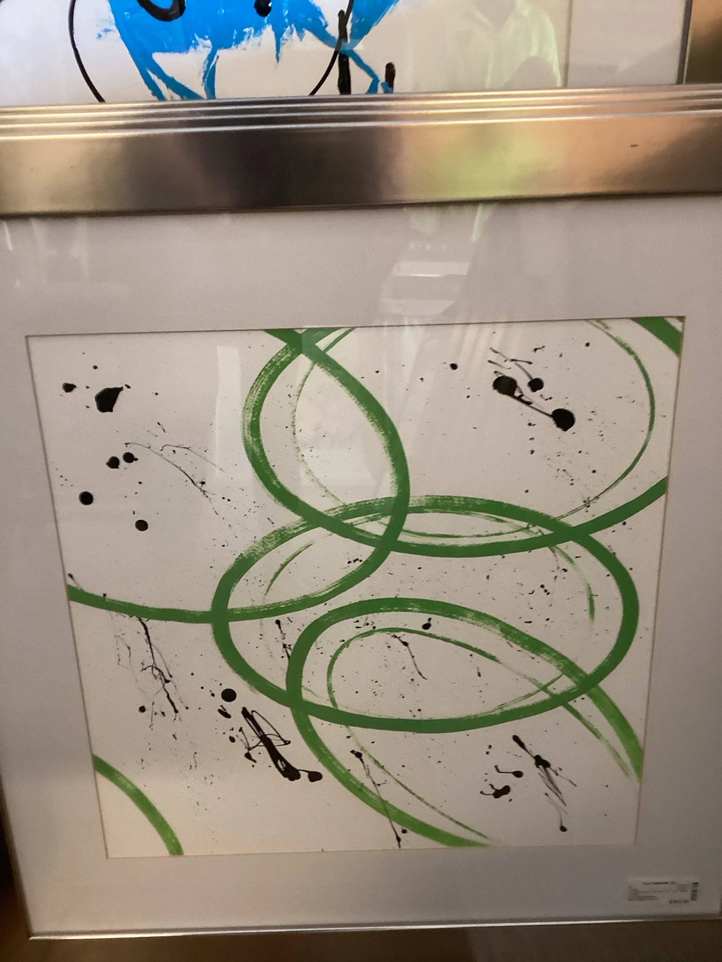 Square Abstract Circle Art Silver Frame - Image 4