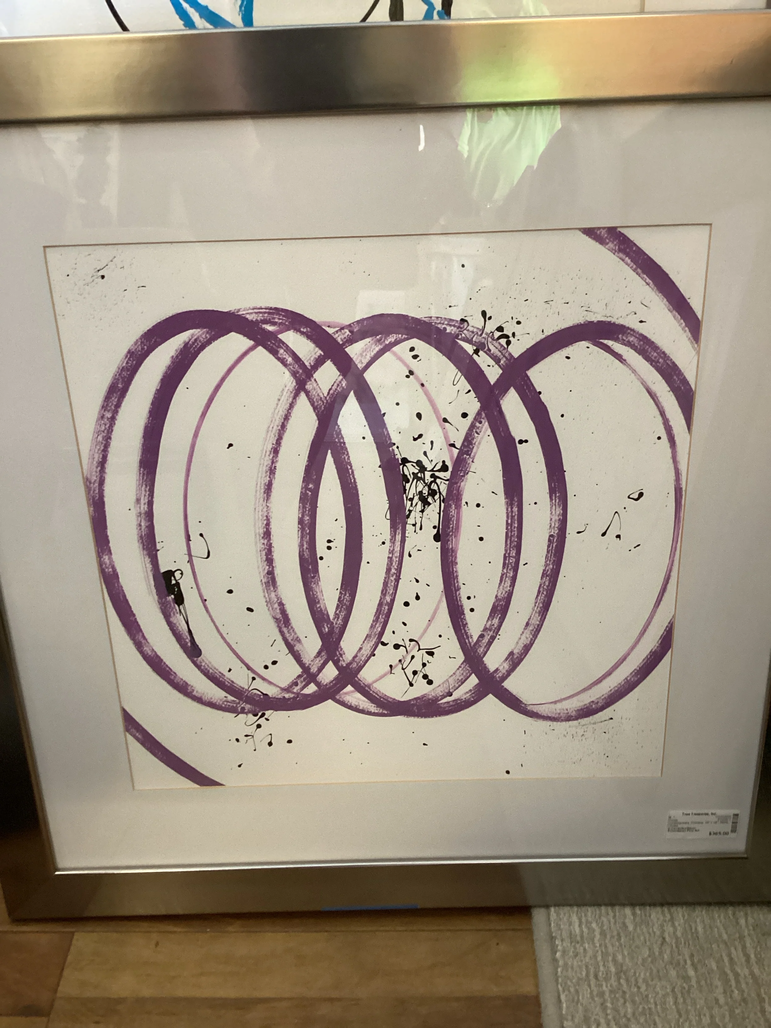 Square Abstract Circle Art Silver Frame - Image 5