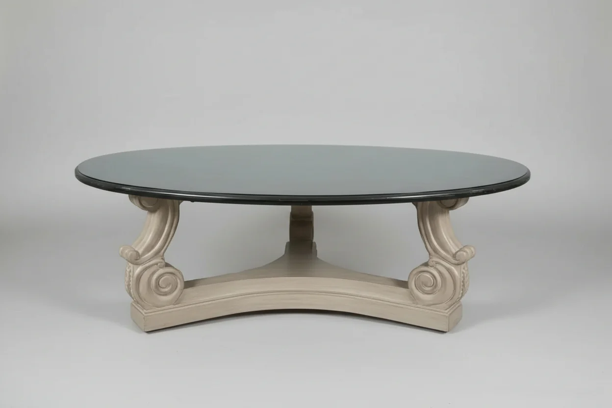 Granite  Round Dining Table Carved  Base