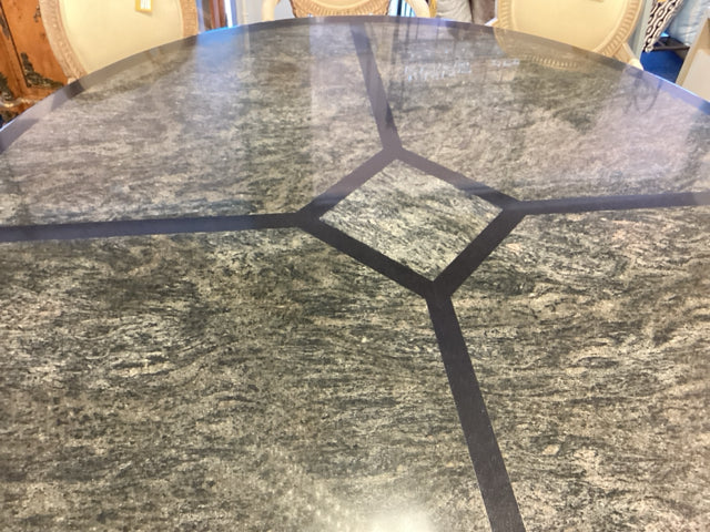 Granite  Round Dining Table Carved  Base - Image 3