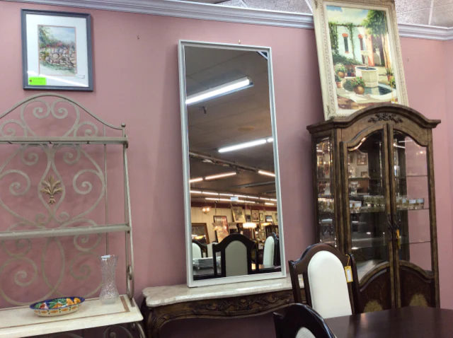White Rectangle Mirror