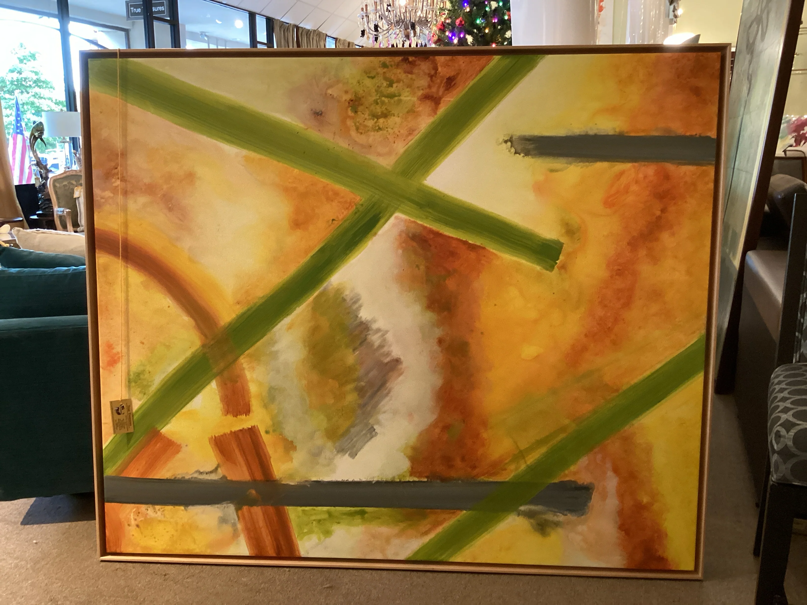 Yellow and Orange Painting On Canvas